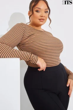 Striped Ribbed Long Sleeve Top