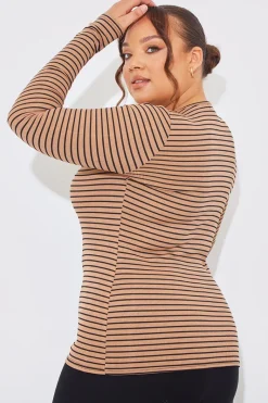 Striped Ribbed Long Sleeve Top