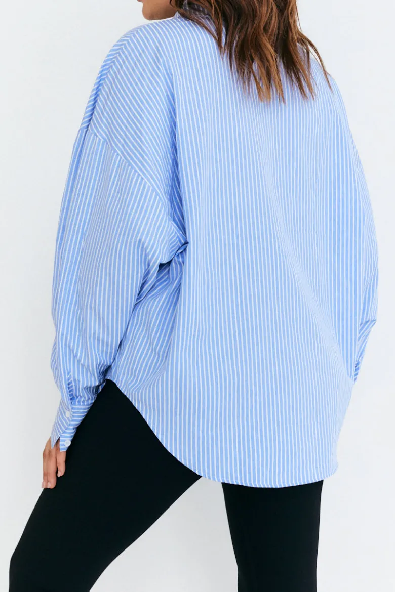 Stripe Oversized Poplin Shirt