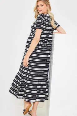 Stripe Smock Midaxi Dress