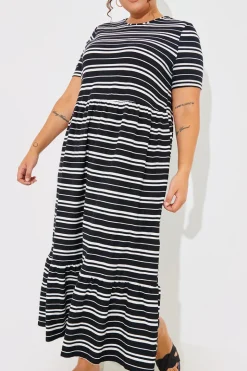 Stripe Smock Midaxi Dress