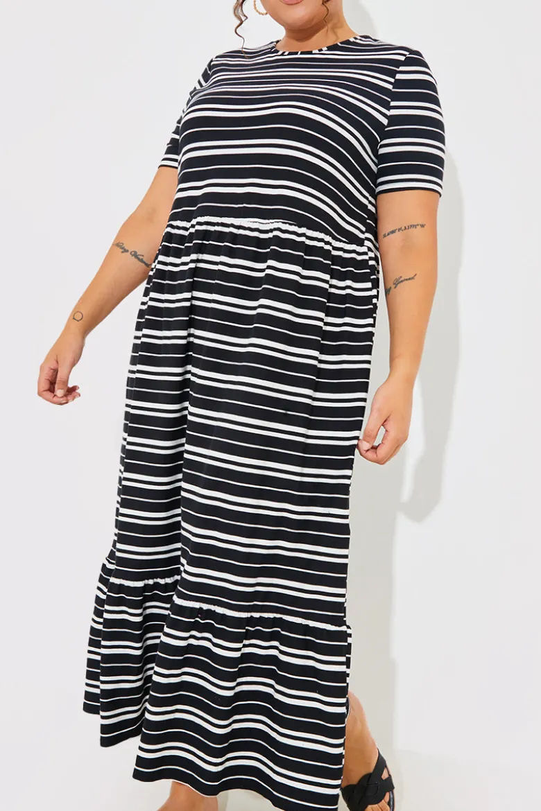 Stripe Smock Midaxi Dress