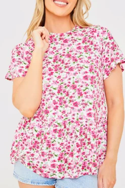 Sustainable Floral Peplum Top