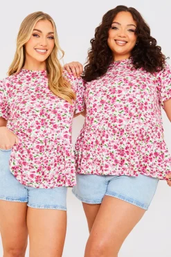 Sustainable Floral Peplum Top