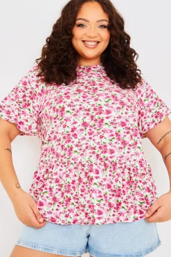 Sustainable Floral Peplum Top