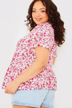 Sustainable Floral Peplum Top