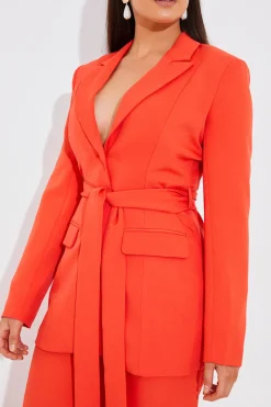 Tailored Belted Blazer