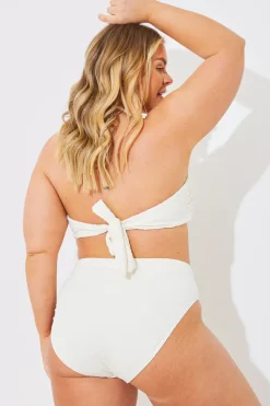 Textured Corsage Halterneck Bikini Top