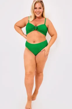 Textured Crinkle High Leg Bikini Bottoms