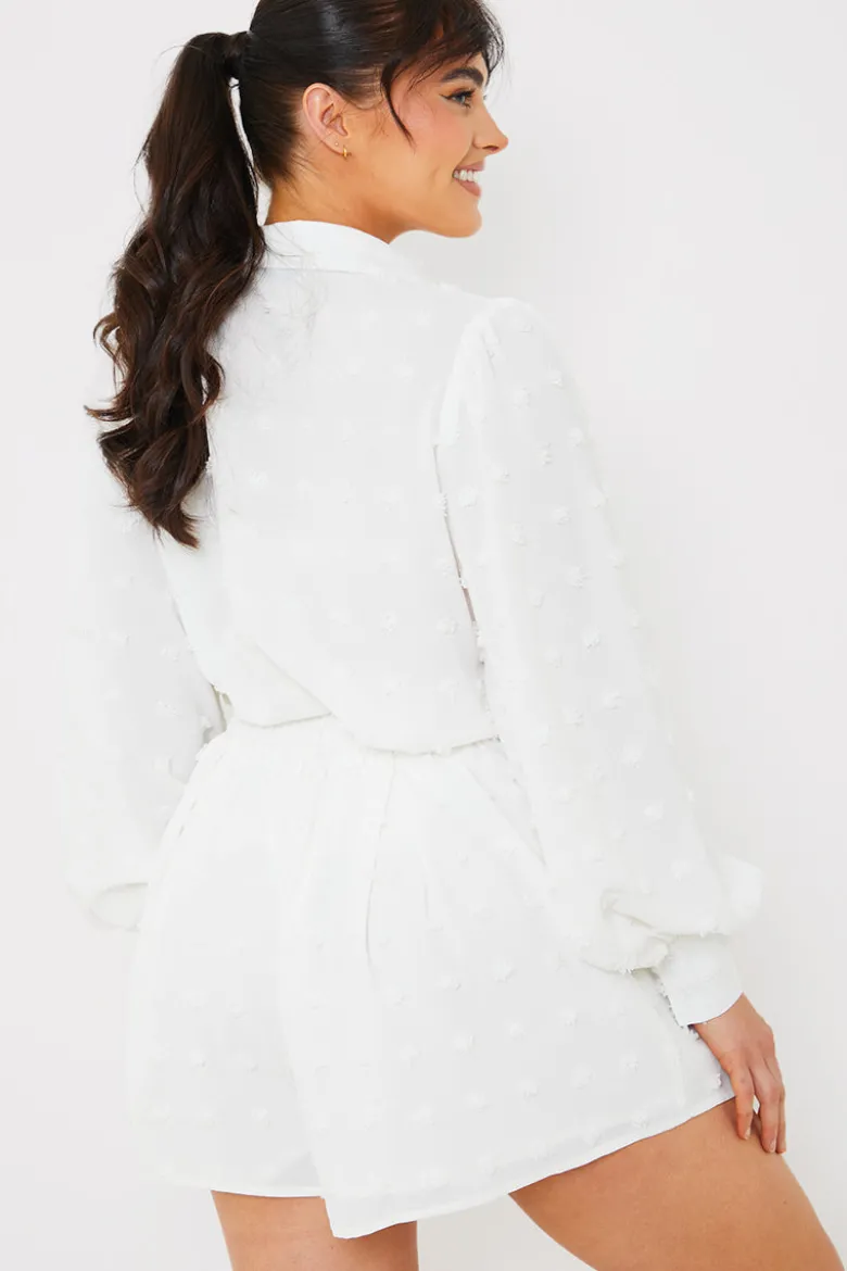 Textured Dobby Detail Co-ord Shorts