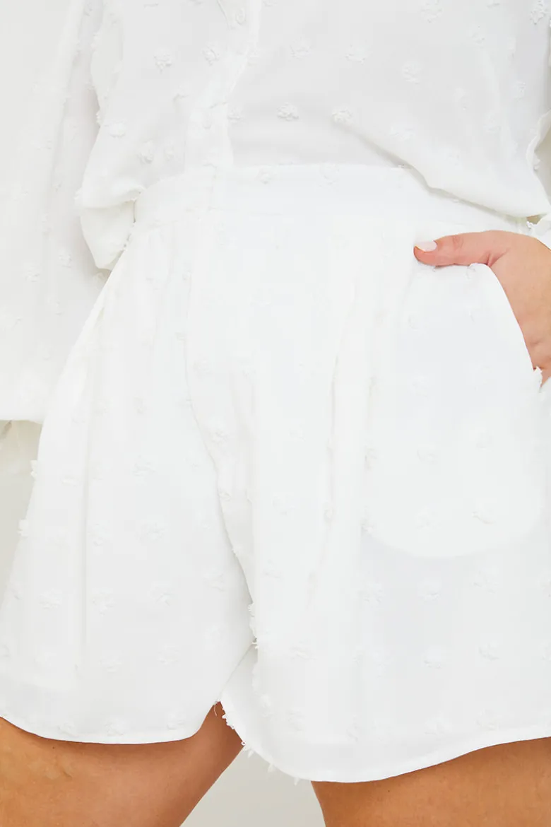 Textured Dobby Detail Co-ord Shorts