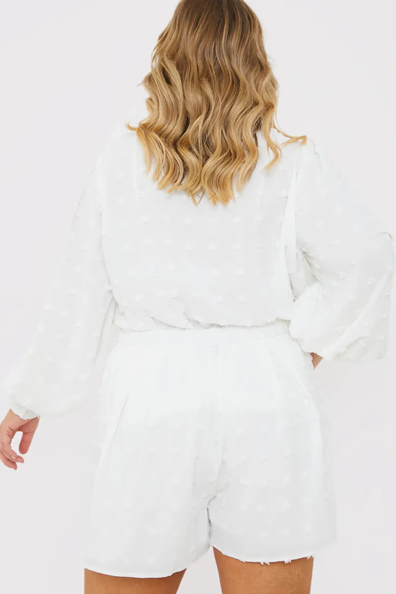 Textured Dobby Detail Co-ord Shorts