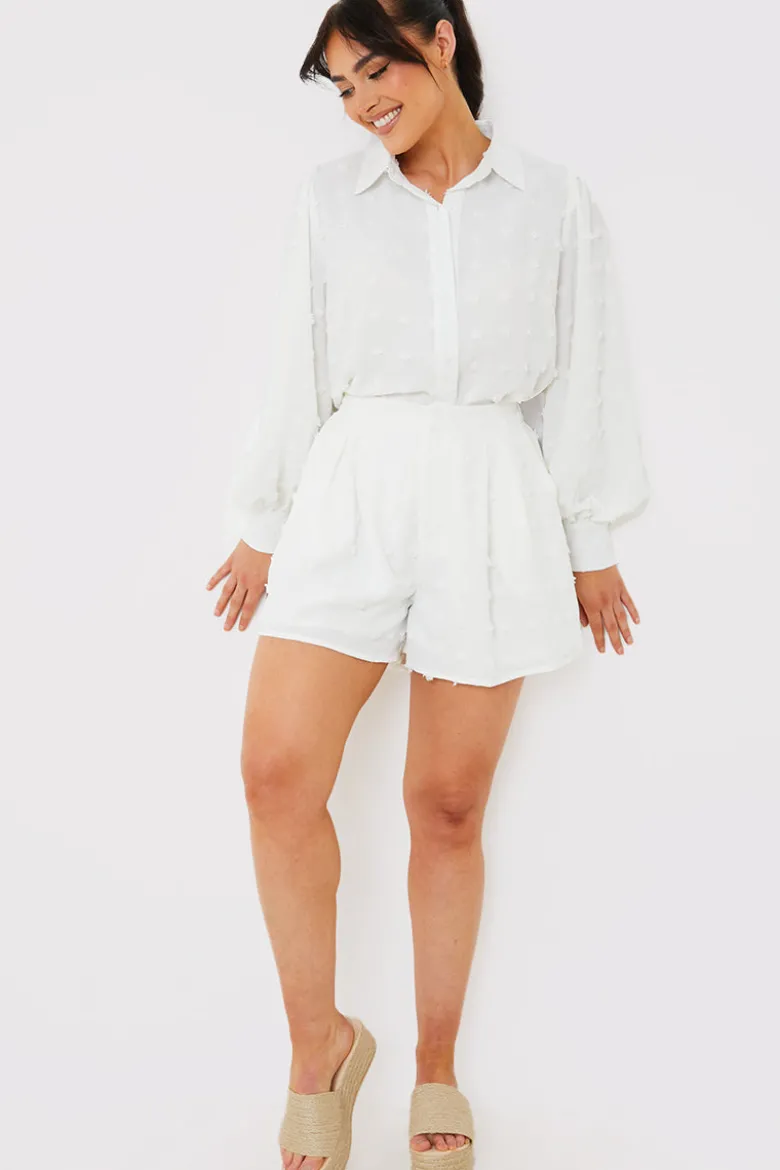 Textured Dobby Detail Co-ord Shorts