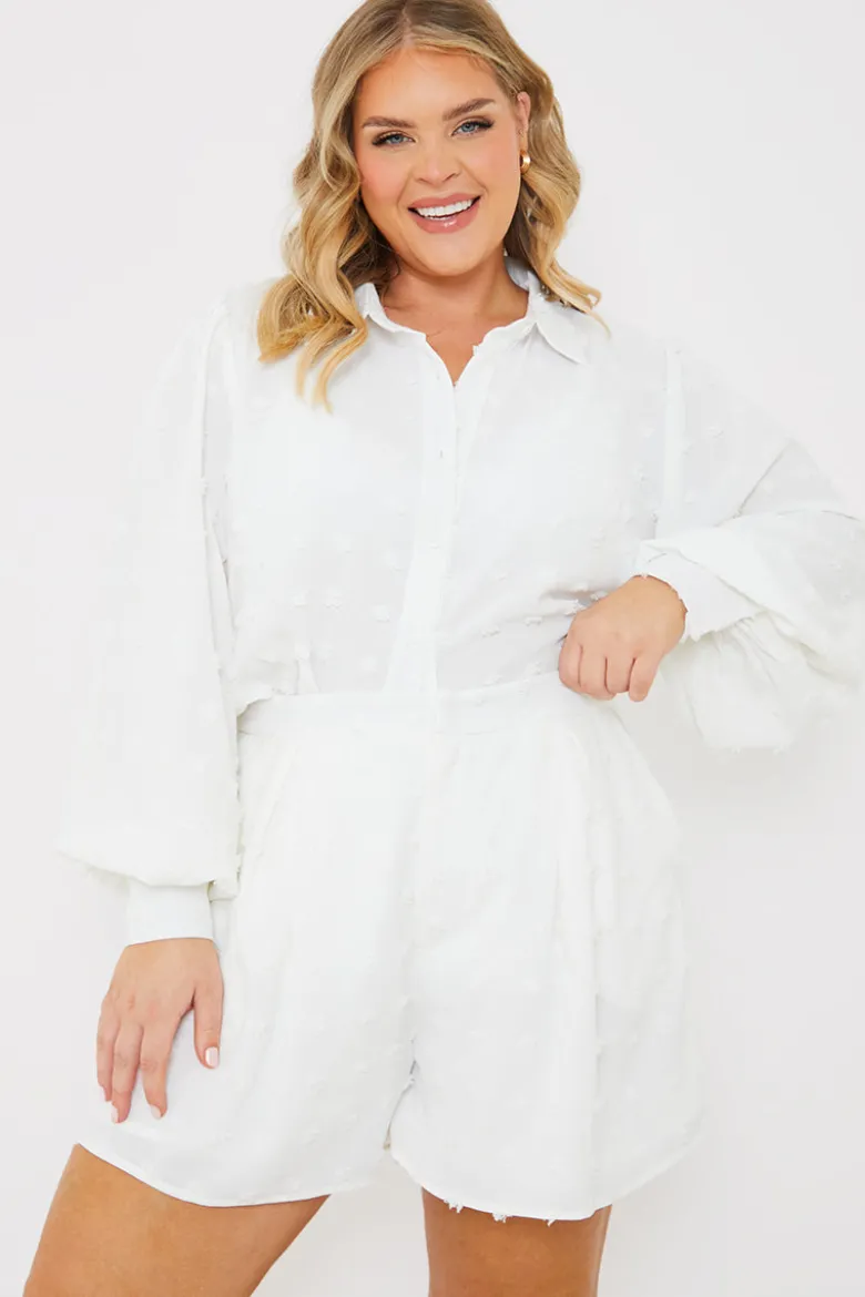 Textured Dobby Detail Co-ord Shorts