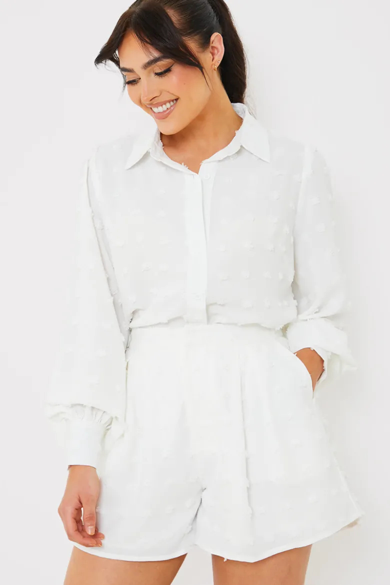 Textured Dobby Detail Co-ord Shorts