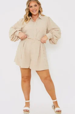 Textured Dobby Detail Co-Ord Shorts
