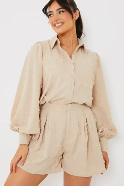 Textured Dobby Detail Co-Ord Shorts