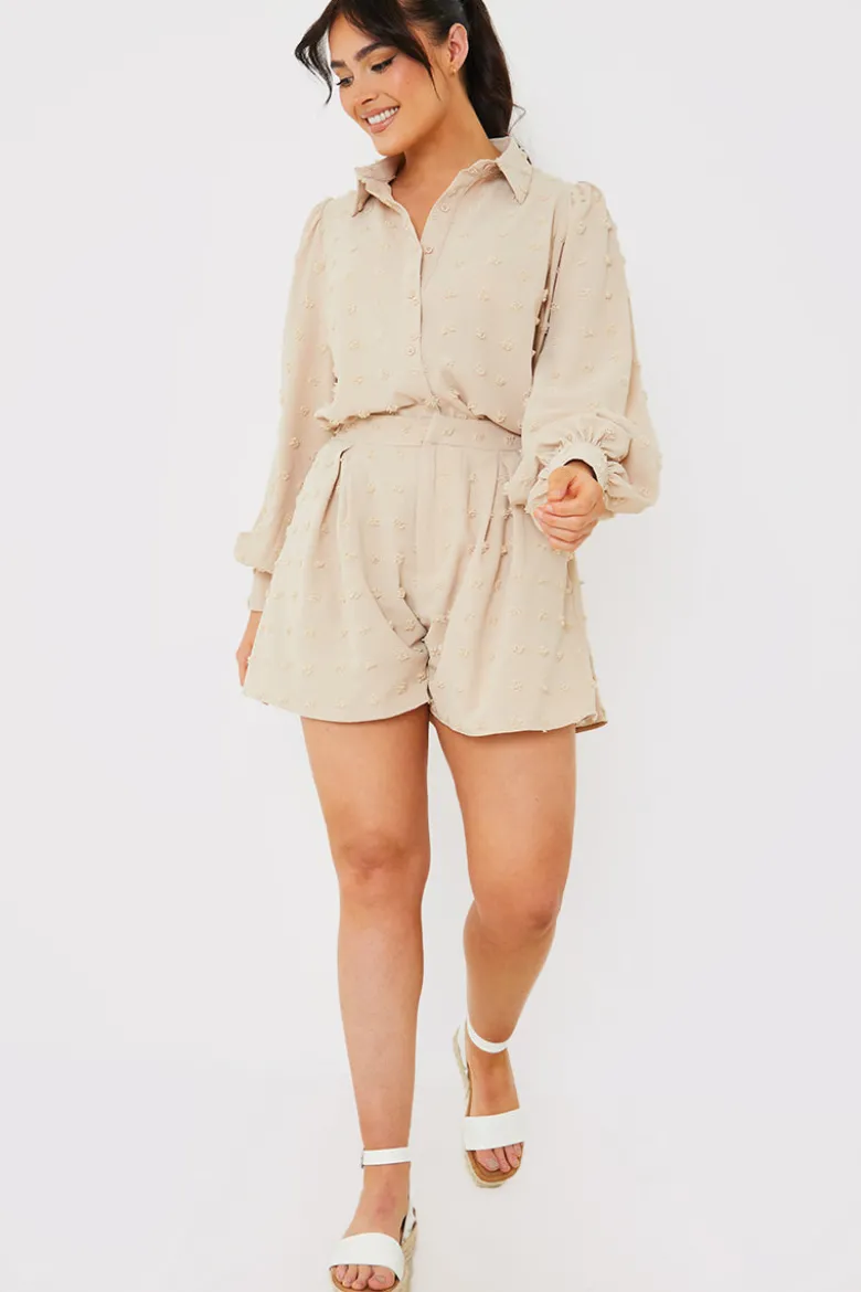 Textured Dobby Detail Co-Ord Shorts