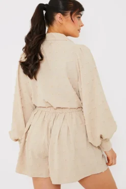 Textured Dobby Detail Co-Ord Shorts
