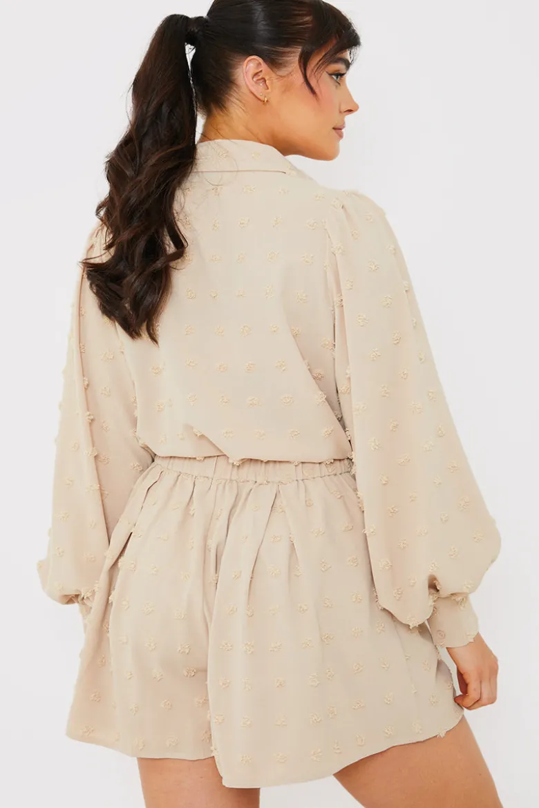 Textured Dobby Detail Co-Ord Shorts