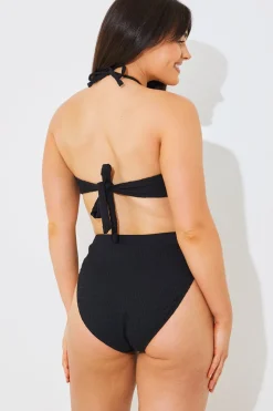 Textured High Waist Bikini Bottoms