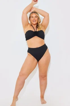Textured High Waist Bikini Bottoms
