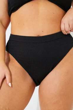 Textured High Waist Bikini Bottoms