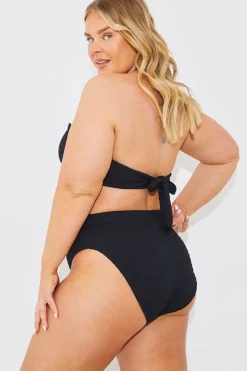 Textured High Waist Bikini Bottoms