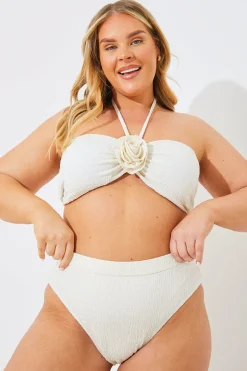 Textured High Waist Bikini Bottoms