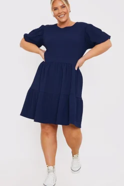 Textured Seersucker Smock Dress