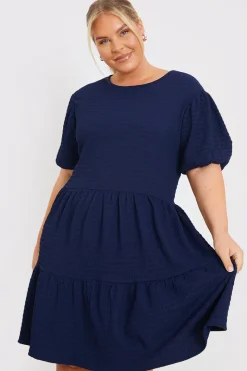 Textured Seersucker Smock Dress
