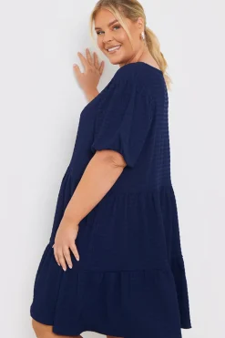 Textured Seersucker Smock Dress