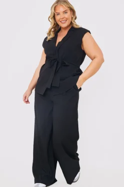 Textured Wide Leg Co-Ord Trousers