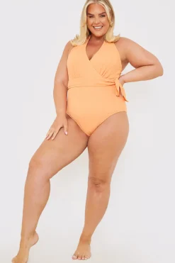 Textured Wrap Swimsuit
