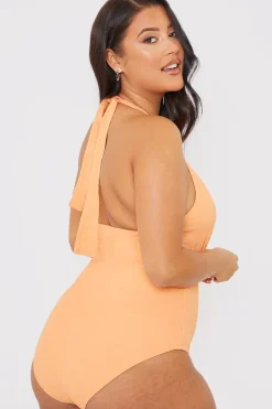 Textured Wrap Swimsuit