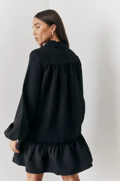 Tie Detail Balloon Sleeve Smock Dress