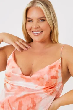 Tie Dye Cowl Neck Midi Dress