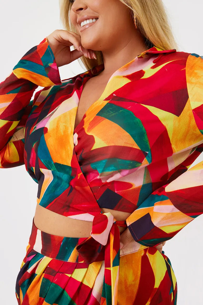 Tie Front Cropped Shirt