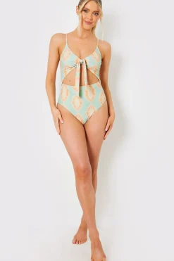 Tie Front Cut Out Swimsuit