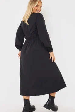 Tie Front Waist Detail Midi Dress