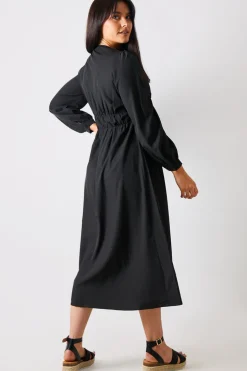 Tie Front Waist Detail Midi Dress
