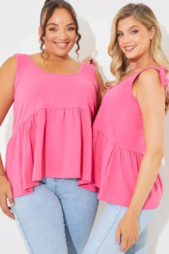 Tie Shoulder Smock Top