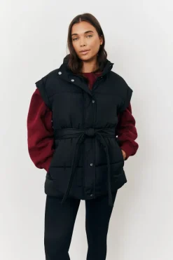 Tie Waist Puffer Gilet