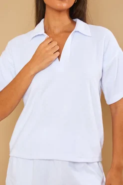 Towelling Co-Ord Polo T-Shirt