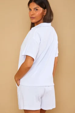 Towelling Co-Ord Polo T-Shirt