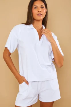 Towelling Co-Ord Polo T-Shirt