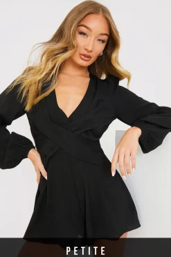 Twist Front Balloon Sleeve Playsuit
