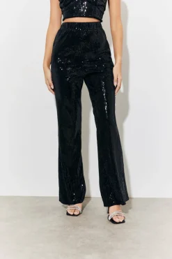 Velvet Sequin Fit and Flare Co-Ord Trouser