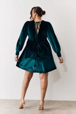 Velvet Smock Mini Dress