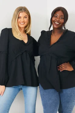 V Neck Frill Detail Blouse